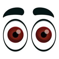 Surprised eyes icon, cartoon style vector