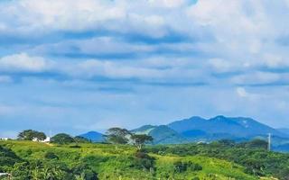 Beautiful city and seascape landscape panorama and view Puerto Escondido Mexico. photo