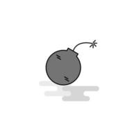 Bomb Web Icon Flat Line Filled Gray Icon Vector