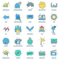 25 Business Concept Mix Flat Color Icon set vector