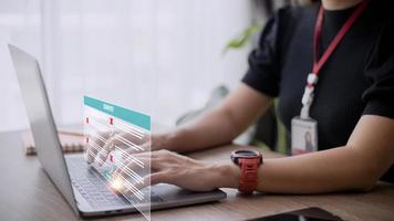 Survey form concept. Check marks on checklist and Filling online form or answering questions. Customer Experiences and satisfaction concept. photo