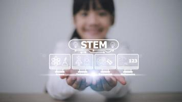 STEM Education Concept, STEM. Science Technology Engineering Math. Sci-Tech. Tech. Education concept. photo