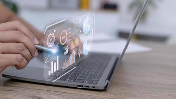 Data analysis, Business intelligence BI, business analytics BA with key performance indicators KPI dashboard concept with financial graphs and market report photo