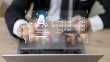 Concept of cyber security, information security and encryption, secure access to user's personal information, secure Internet access, cybersecurity. photo