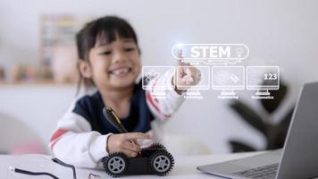 STEM Education Concept, STEM. Science Technology Engineering Math. Sci-Tech. Tech. Education concept. photo