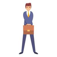 Successful businessman icon, cartoon style vector