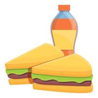 Lunch sandwiches icon, cartoon style vector