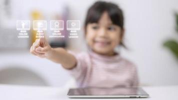 Asian smart kids girl explore skills to become geniuses. Creative Thinking, photo