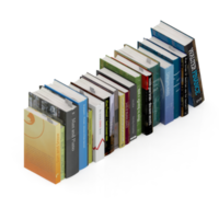 render 3d de libros isométricos png