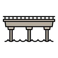 Simple bridge icon, outline style vector