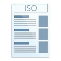 Iso standard icon, cartoon style vector