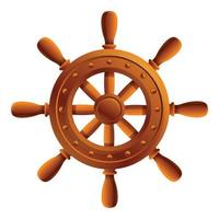 Sailor ship wheel icon, cartoon style vector