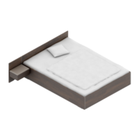 render 3d de dormitorio isométrico png