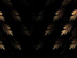 gold leaf pattern Decoration elements for invitations, wedding cards, valentines day, greeting cards. Isolated on black background photo