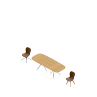 isometrico tavolo impostato 3d rendere png