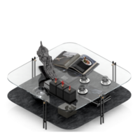 Isometric Table Set 3D render png