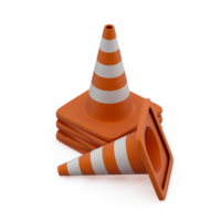 renderização 3d de cone de aviso isométrico png