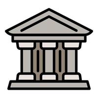 Courthouse column icon, outline style vector