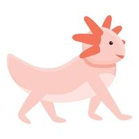 Walking axolotl icon, cartoon style vector