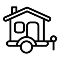 Trip trailer icon, outline style vector