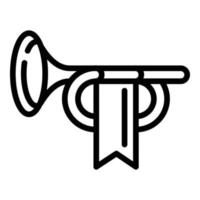 icono de trompeta real, estilo de esquema vector