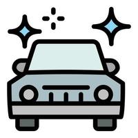 limpiar el coche después de lavar el icono, el estilo de esquema vector