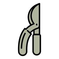 Garden secateurs icon, outline style vector