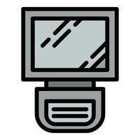 Camera flashlight icon, outline style vector