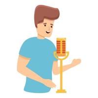 icono de canto de radio en el aire, estilo de dibujos animados vector