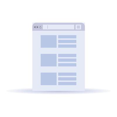 Computer browser icon, cartoon style