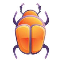 Insect scarab beetle icon, cartoon style vector