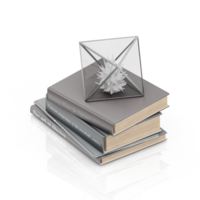 render 3d de libros isométricos png