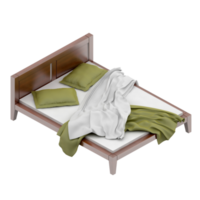 render 3d de dormitorio isométrico png