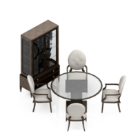 Isometric Table Set 3D render png