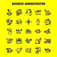 Business Administration Line Icons Set For Infographics Mobile UXUI Kit And Print Design Include Target Focus Arrow Direction Document File Globe Internet Collection Modern Infographic Log