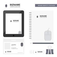 Mouse Business Logo Tab App Diary PVC Employee Card and USB Brand Stationary Package Design Vector Template