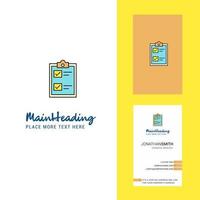 Check list Creative Logo and business card vertical Design Vector