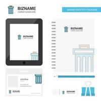 Trash Business Logo Tab App Diary PVC Employee Card and USB Brand Stationary Package Design Vector Template