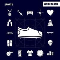 Sports Solid Glyph Icon for Web Print and Mobile UXUI Kit Such as Football Football Shoes Shoes Sports Sports Shoes Heart Pictogram Pack Vector