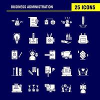 Business Administration Solid Glyph Icons Set For Infographics Mobile UXUI Kit And Print Design Include Cloud Router Network Internet Arrow Focus Target Direction Collection Modern Infogra vector