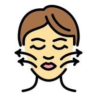 Skin face correction icon, outline style vector