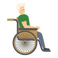 House wheelchair boy icon, cartoon style vector