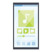 Playlist player icon, cartoon style vector