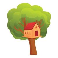 Treehouse icon, cartoon style vector