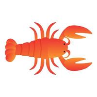 Top view lobster icon, cartoon style vector