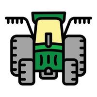 icono de tractor de cultivo, estilo de esquema vector