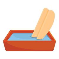 Medicine foot bath icon, cartoon style vector