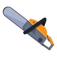 Old chainsaw icon, cartoon style vector