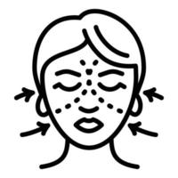 Under eye lifting icon, outline style vector