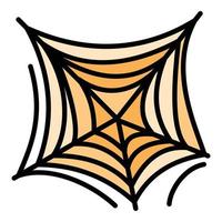 Scary spider web icon, outline style vector